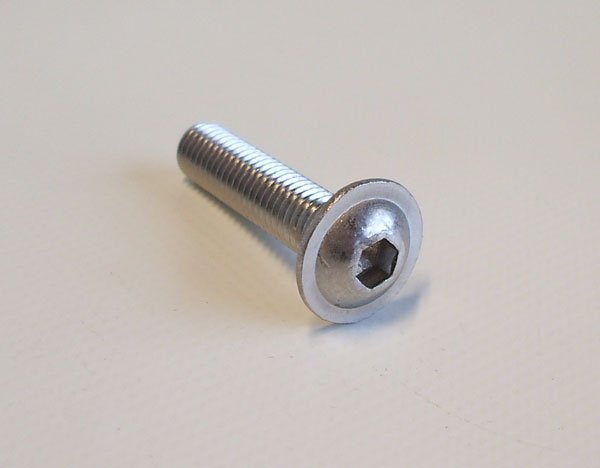 1x Linsenschraube m. Innen-6kt. und Flansch, M8x35mm Niro