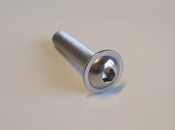 1x Linsenschraube m. Innen-6kt. und Flansch, M8x40mm Niro