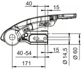 ALKO AKS 3504 Antischlingerkupplung, fr Rohrdurchmesser 60mm, 2 x 14,5mm Bohrung horizontal